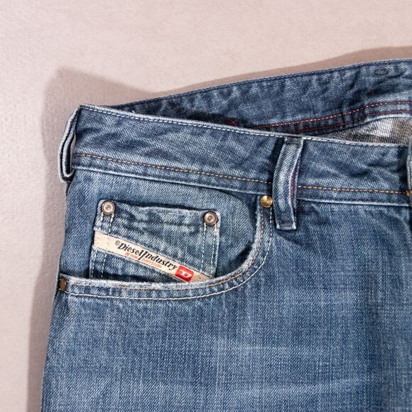 Diesel Zathan Bootcut Denim Embroidered Jeans Men's 33x31 Cowboy Western 00N70 - Picture 4 of 9